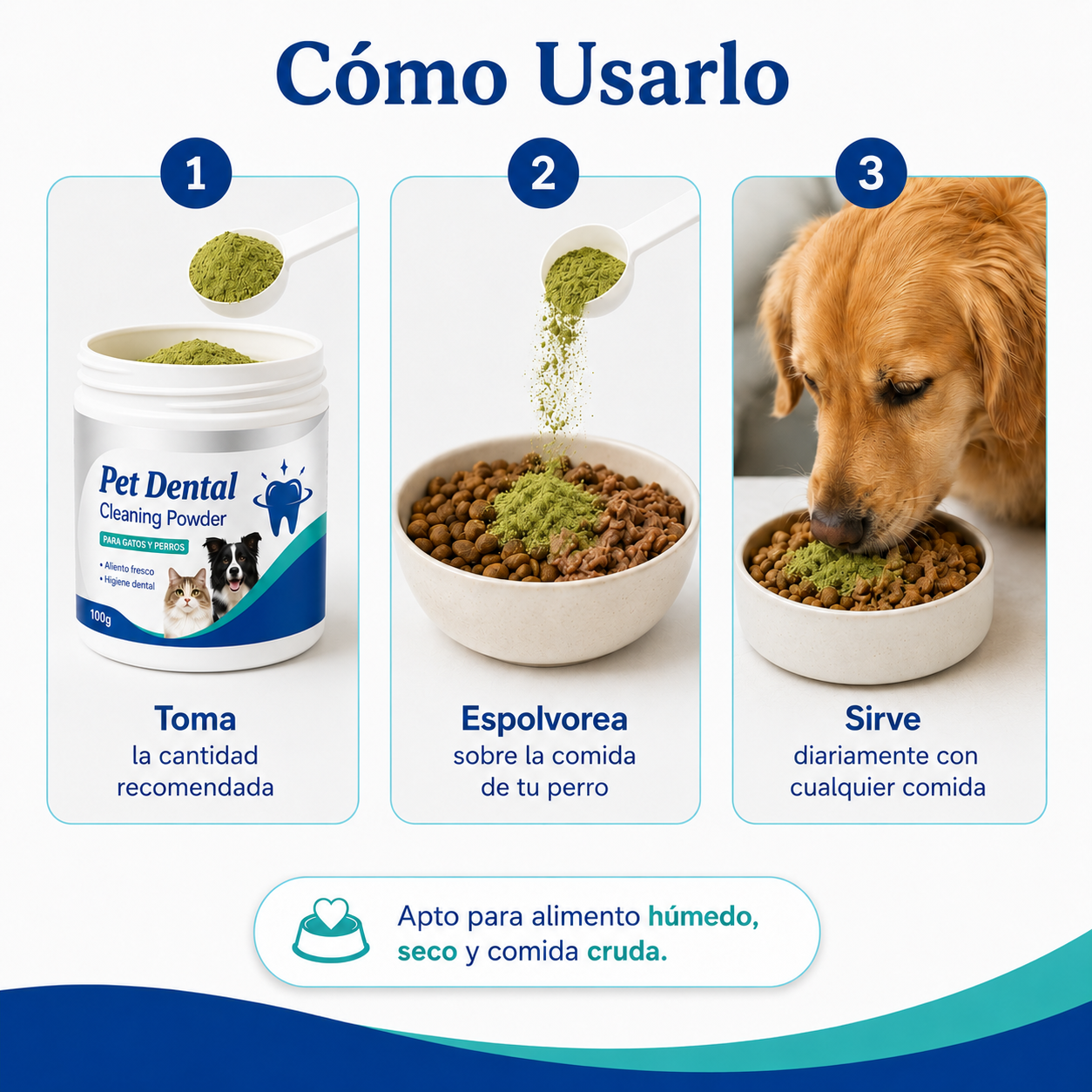 Complemento dental para la comida - La forma más fácil de cuidar la salud dental de tu mascota